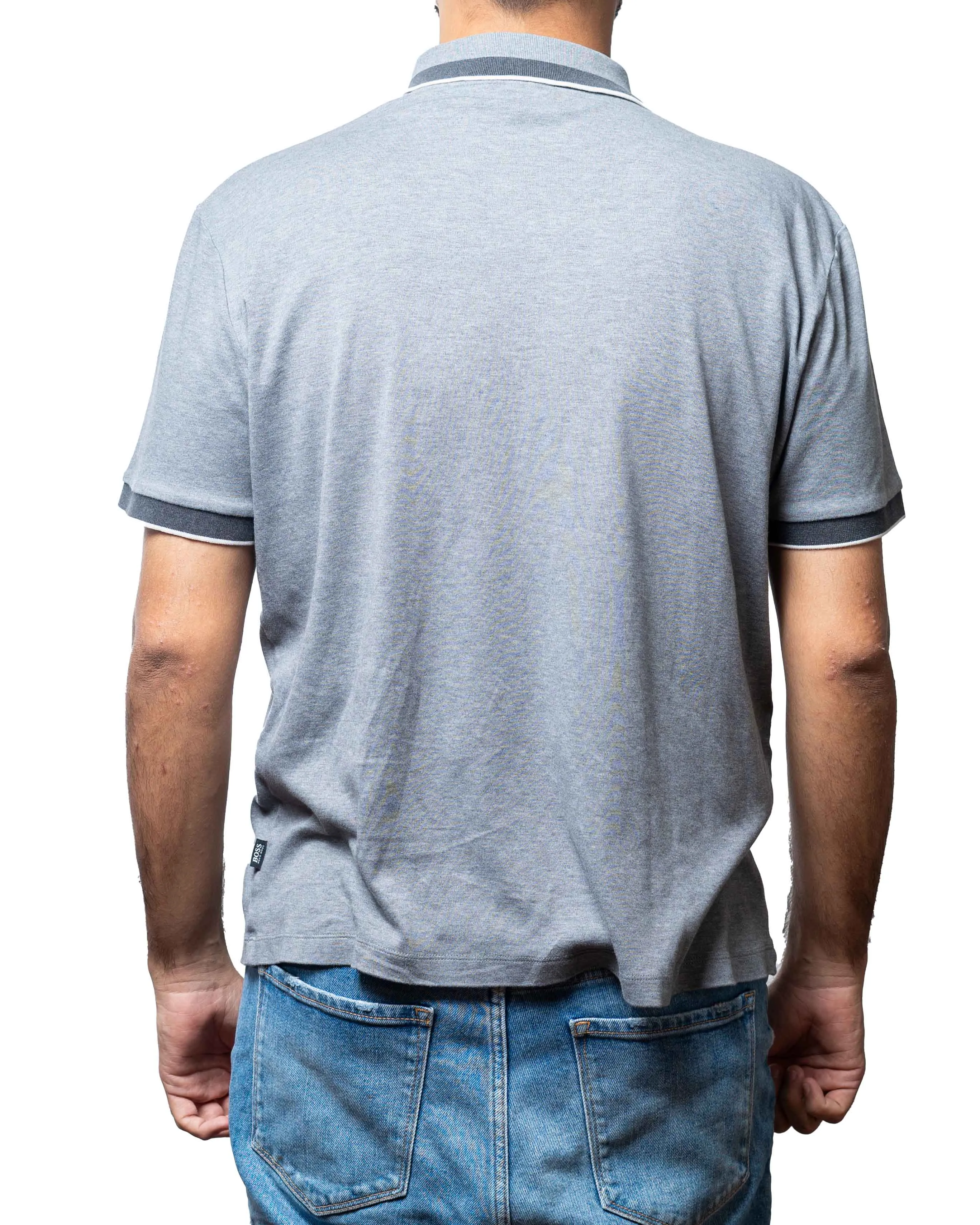 BOSS GREY SLIM FIT POLO T-SHIRT