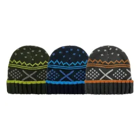 Boys Fleece Lined Knit Nordic Cuff Hat