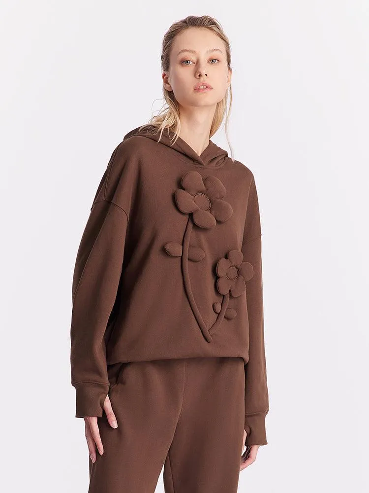 Brown Flower Hoodie