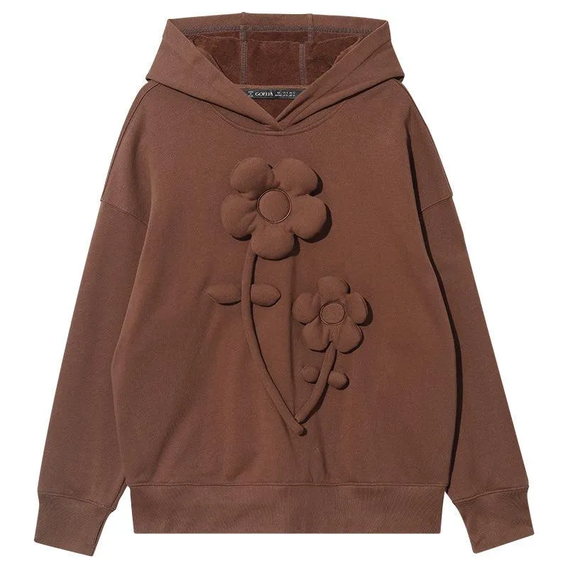 Brown Flower Hoodie