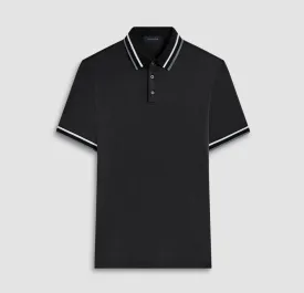 Bugatchi Tipped Solid Polo, Black