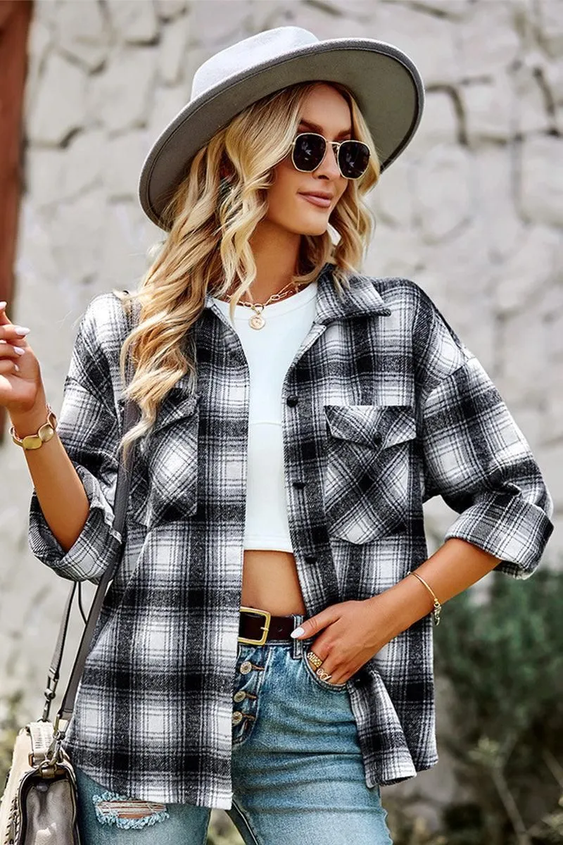 BUTTON DOWN CASUAL PLAID SHIRTS