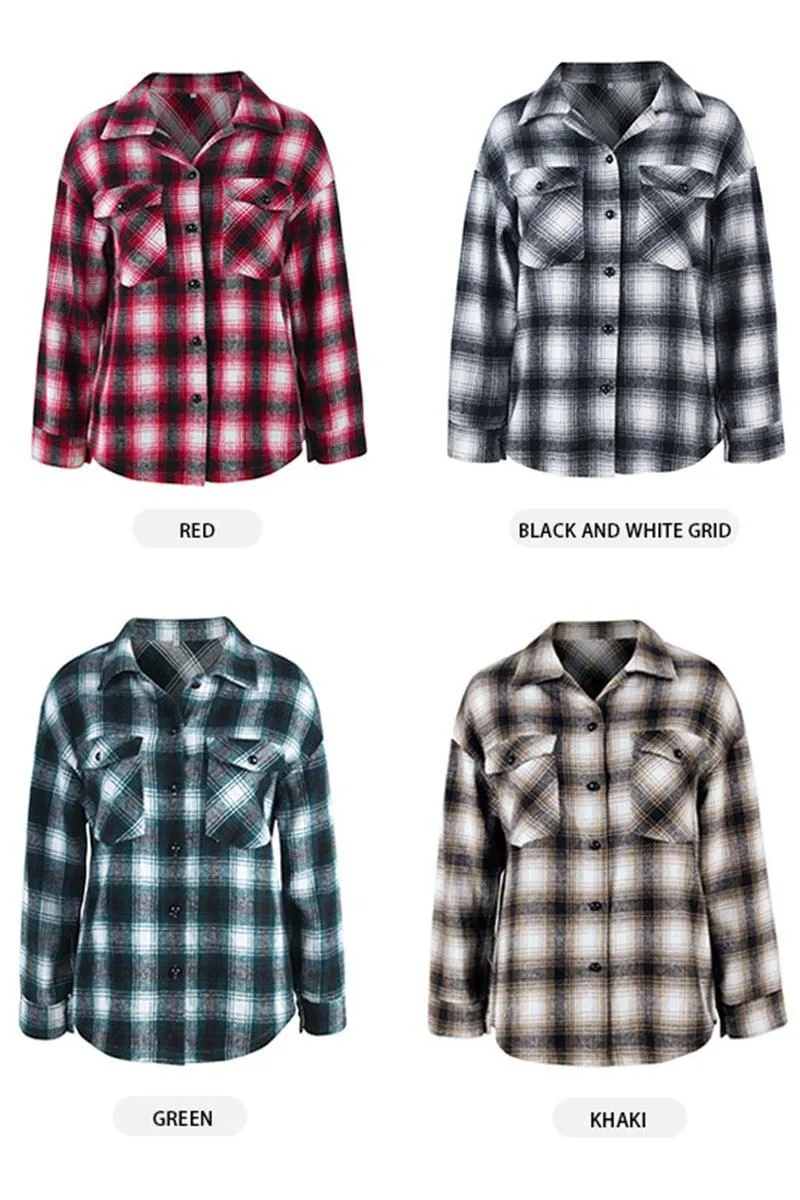 BUTTON DOWN CASUAL PLAID SHIRTS