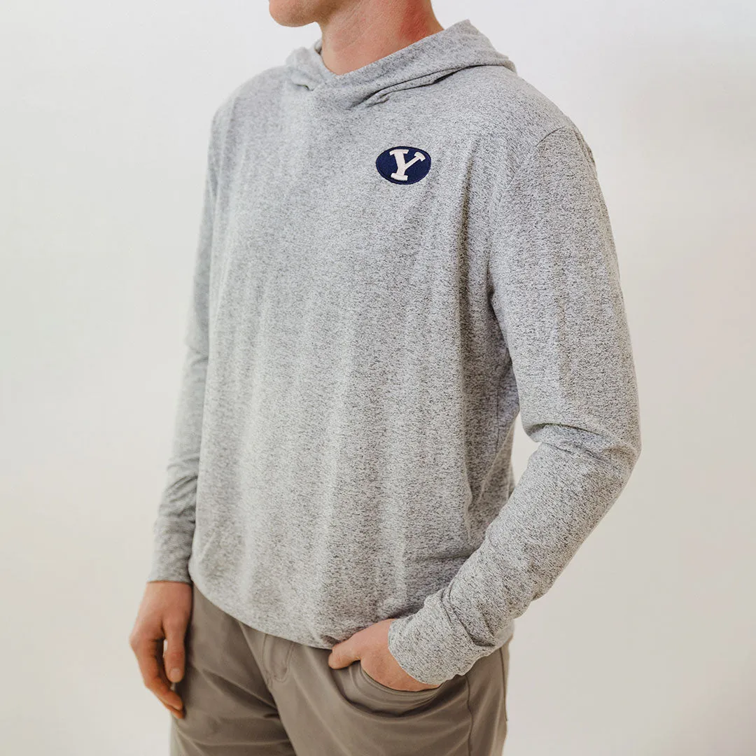 BYU Men's Travel Hoodie, Heather Grey