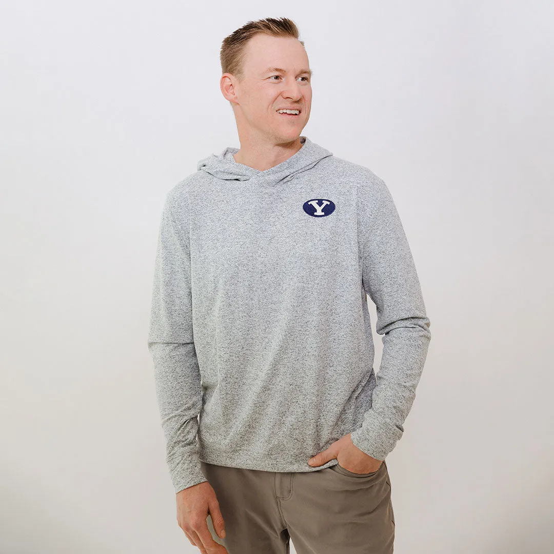 BYU Men's Travel Hoodie, Heather Grey