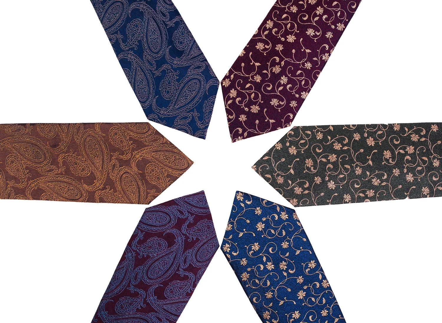 Caledonia Paisley Silk Tie, Blue / Bronze