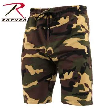 Camo And Solid Color Sweatshorts