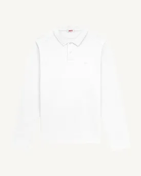 Carlos cotton long-sleeved polo shirt White