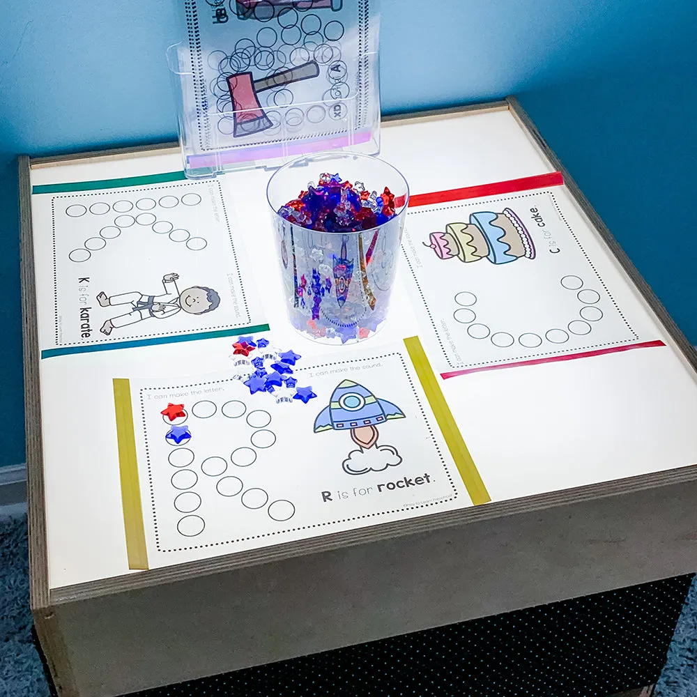 Child-Size LED Light Table with Storage