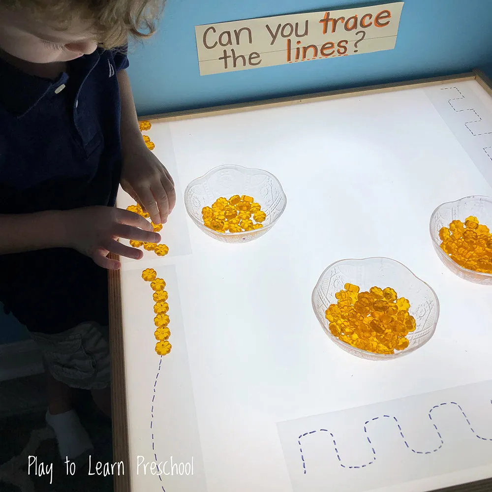 Child-Size LED Light Table with Storage