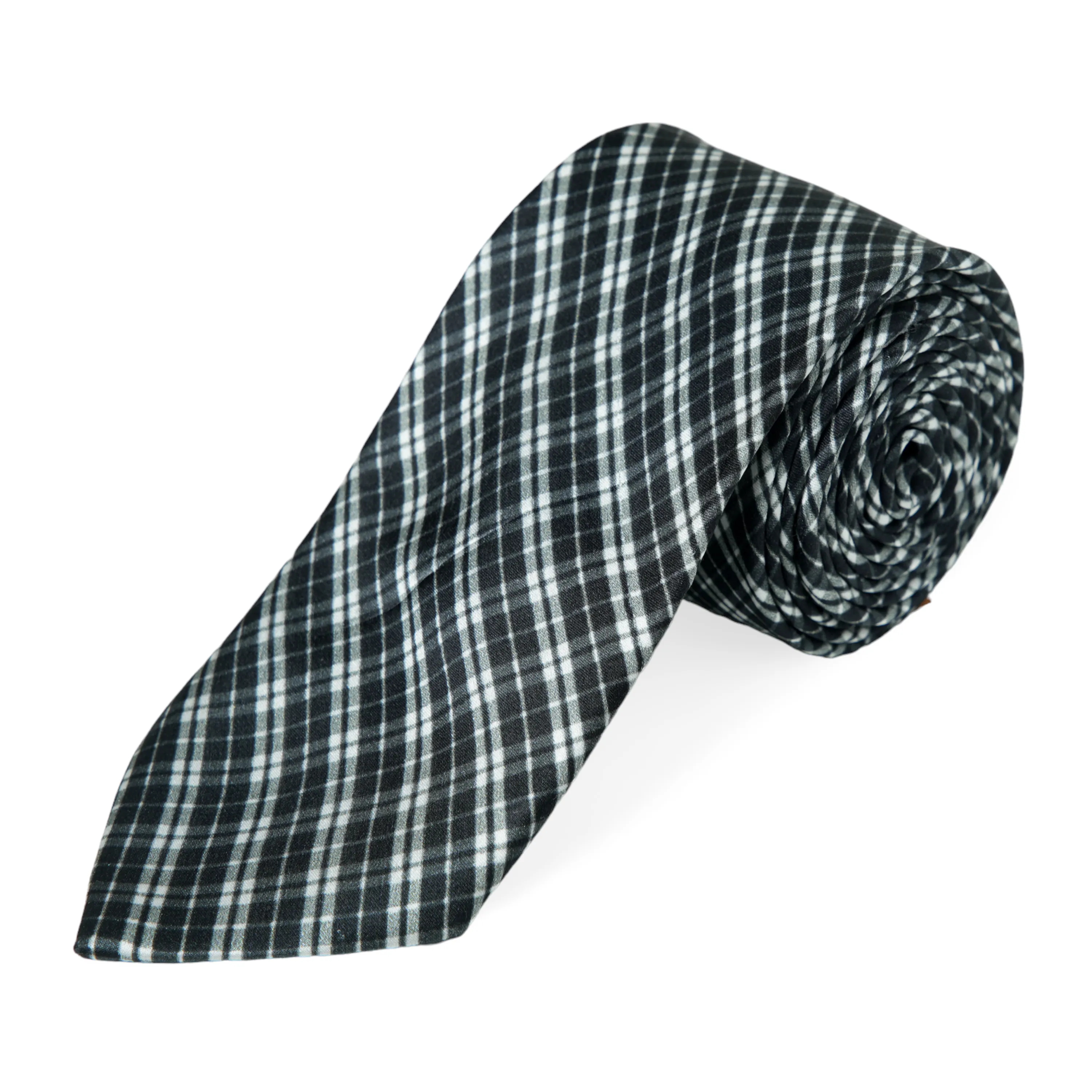 Chokore Black Tartan Plaid Silk Necktie - Plaids Range