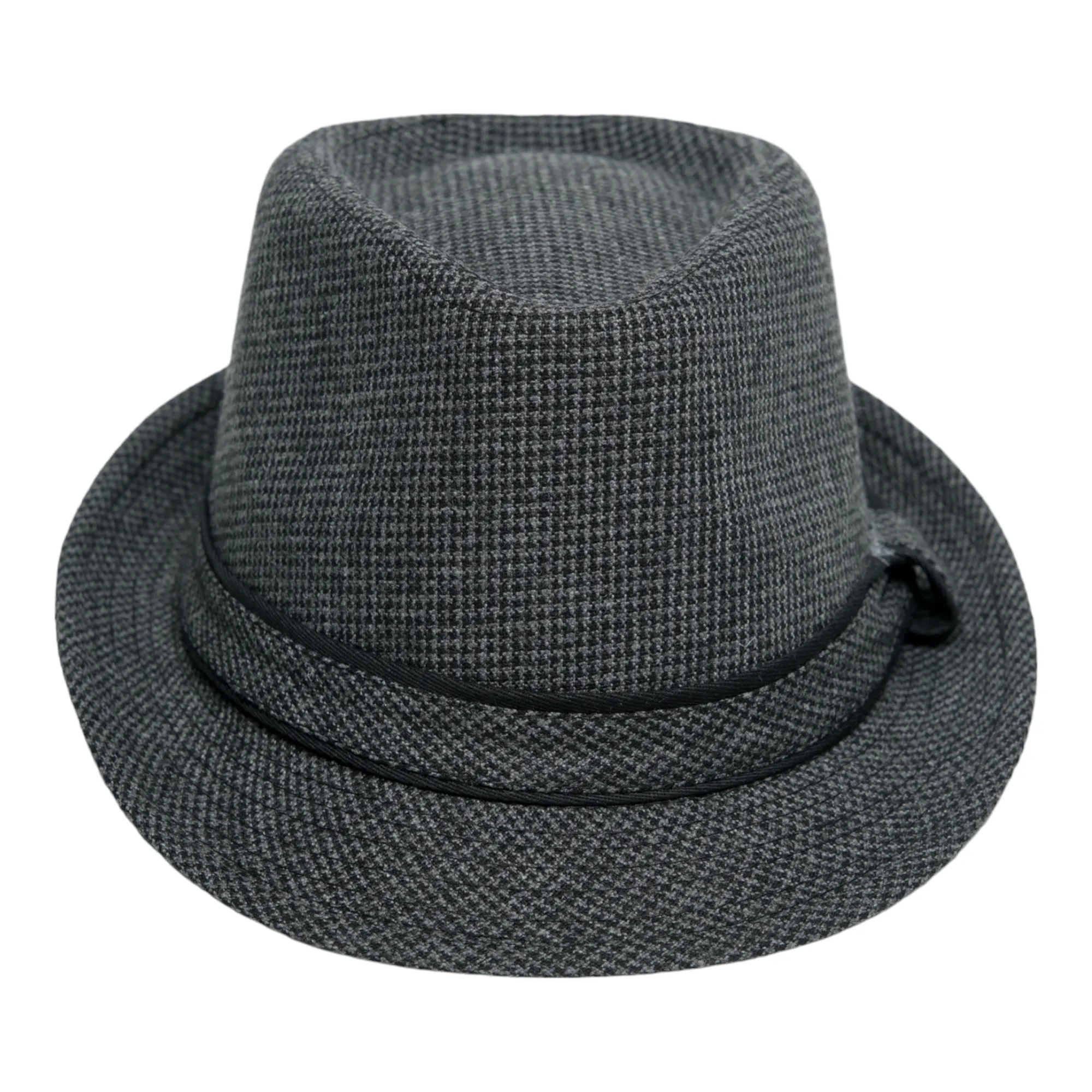 Chokore Classic Plaid Fedora Hat (Dark Gray)