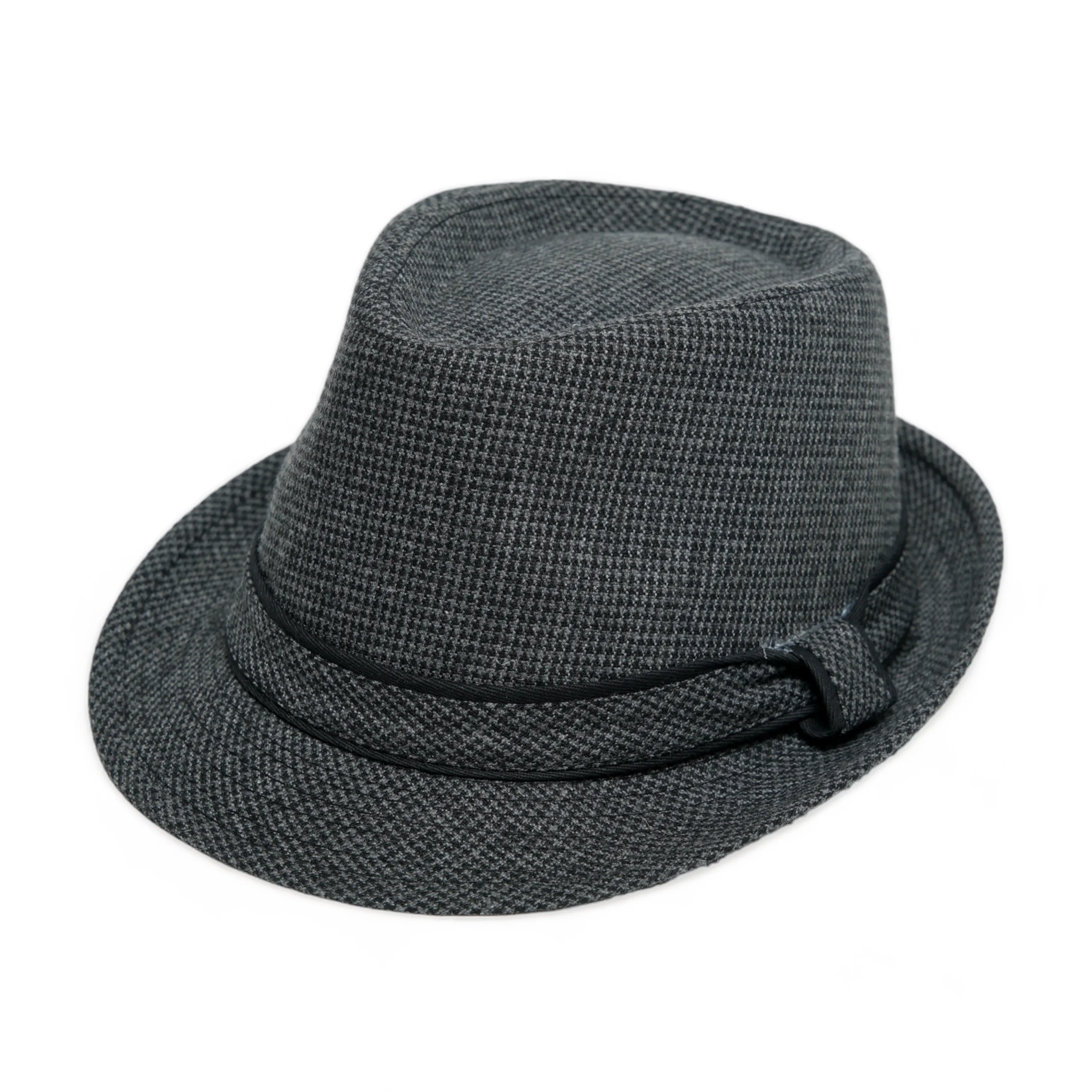 Chokore Classic Plaid Fedora Hat (Dark Gray)