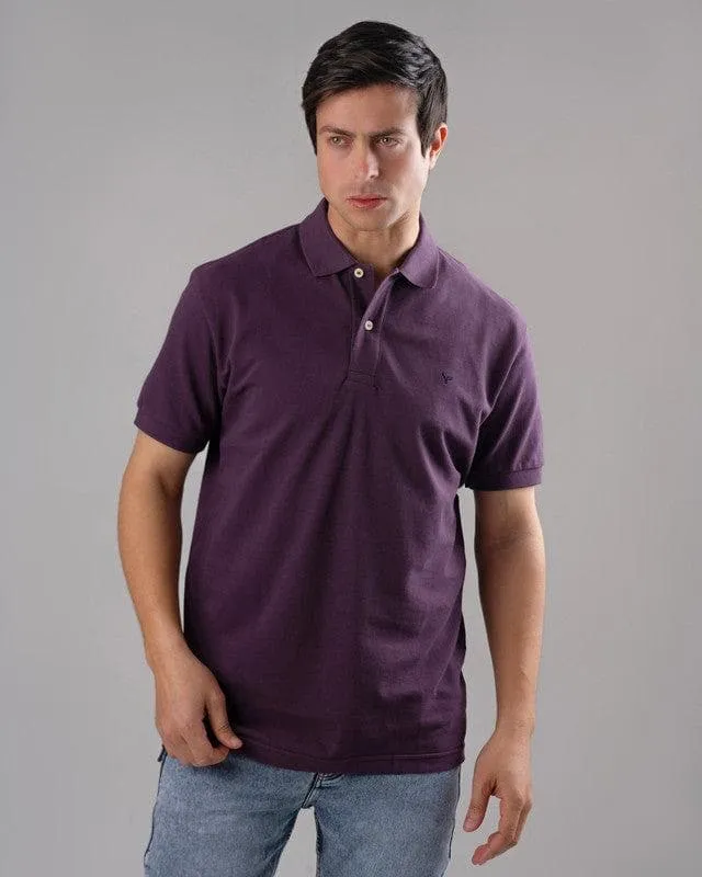 CLASSIC FIT PIQUE POLO SHIRT - BURGUNDY