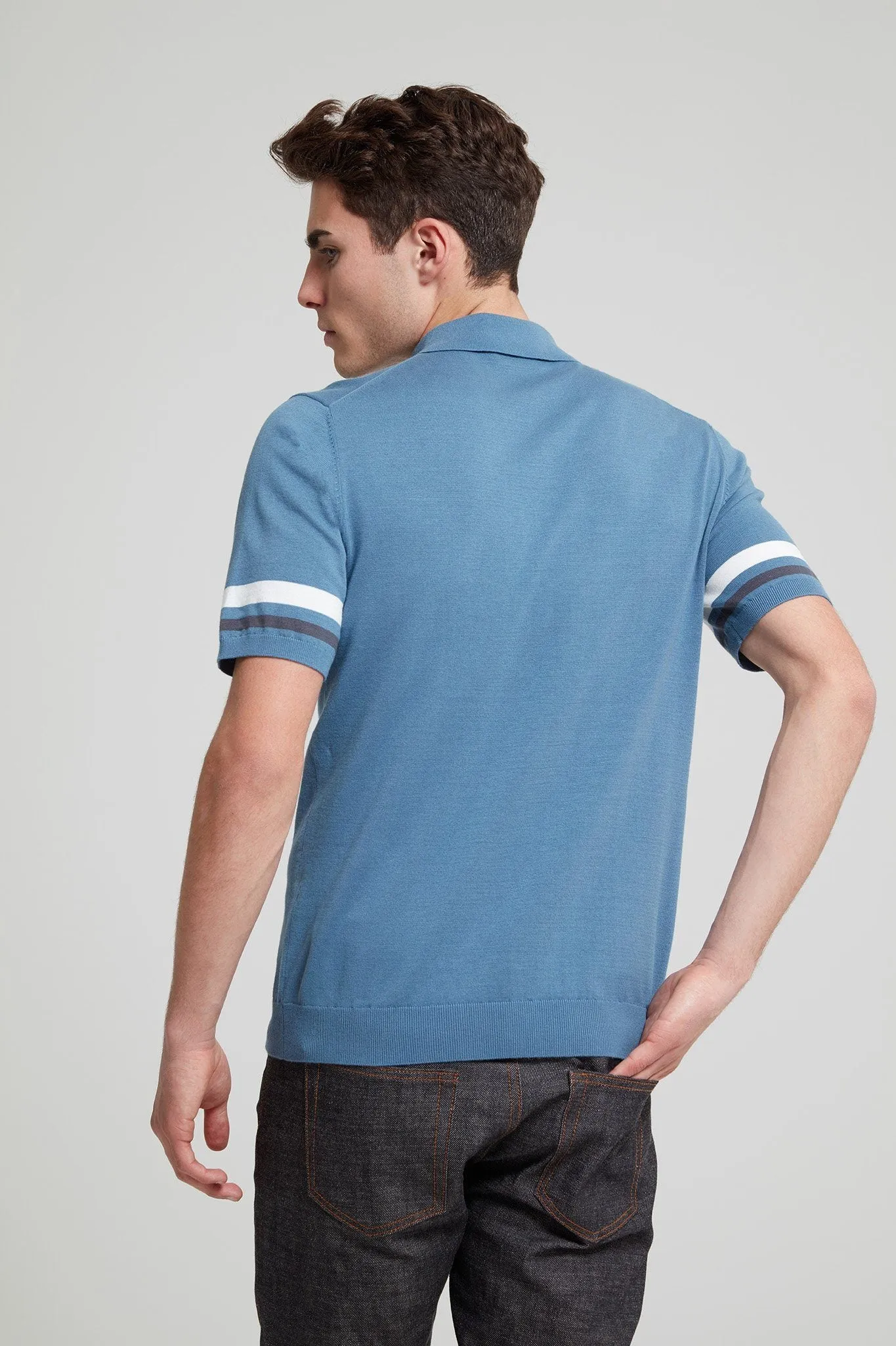 Contrast Tipped Knit Cotton Polo