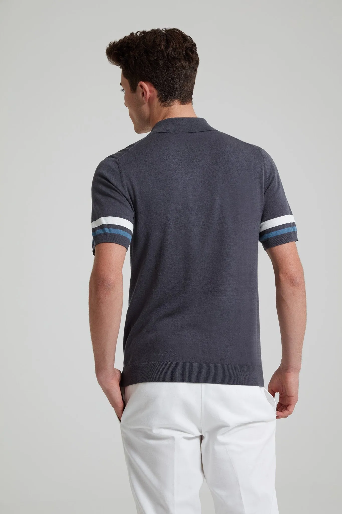 Contrast Tipped Knit Cotton Polo