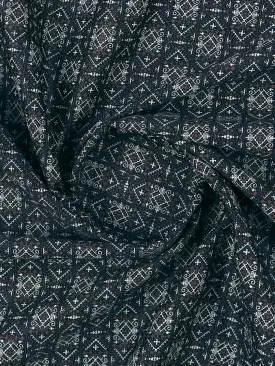 Cotton Super Fine Navy Printed Shirt Fabric OSLO