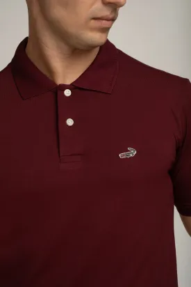 Crocodile Mens Supima Polo T Shirt Regular Fit Windsor Wine