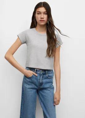 Cropped cotton T-shirt