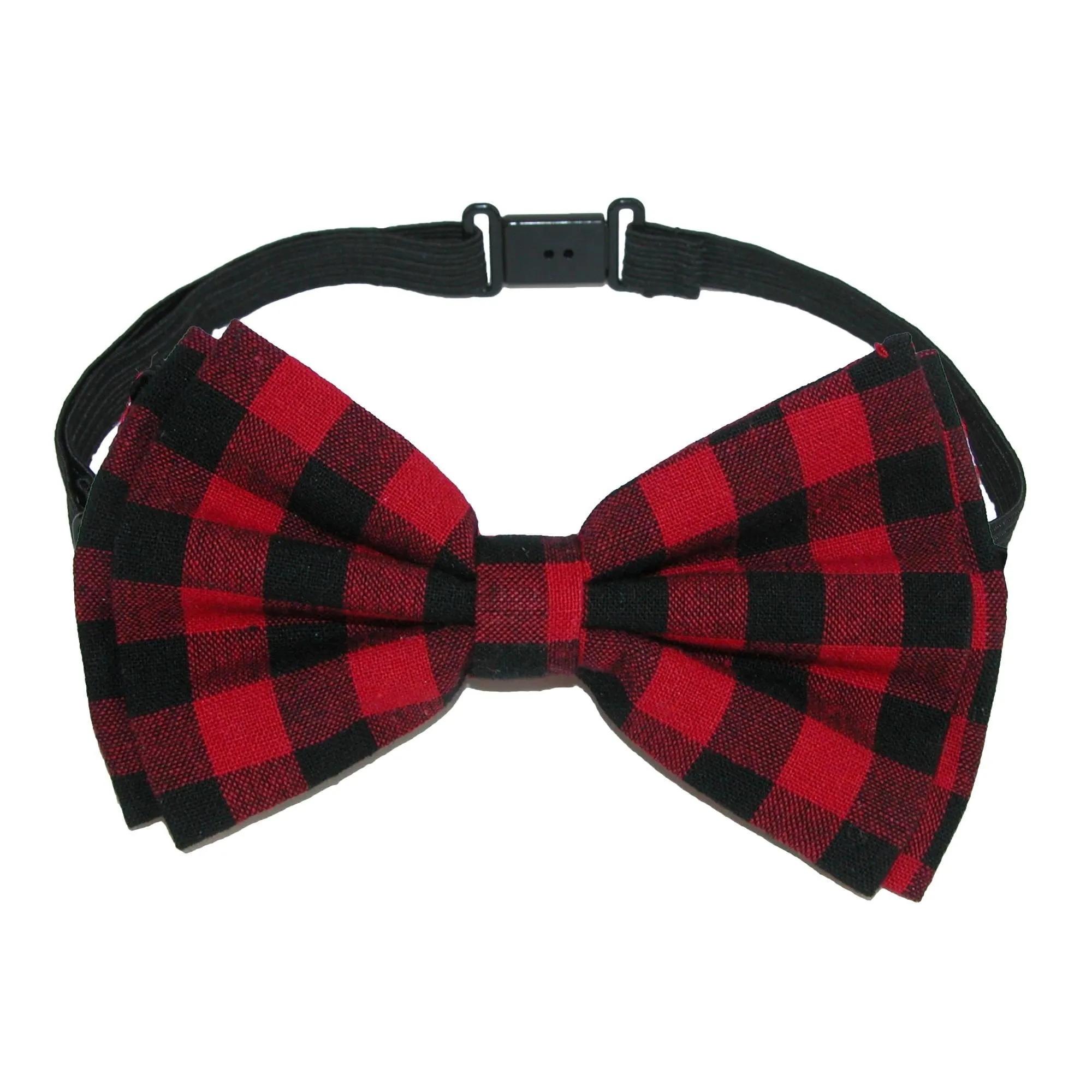 CTM® Men's Buffalo Plaid Bow Tie with Solid Suspender Set