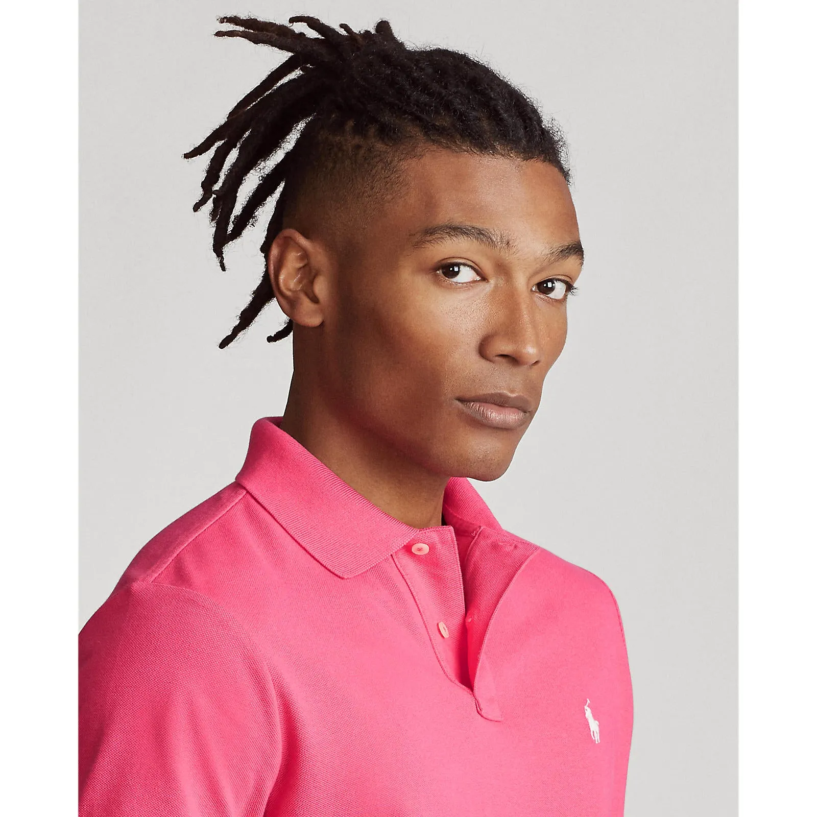 Custom Fit Mesh Polo - Hot Pink