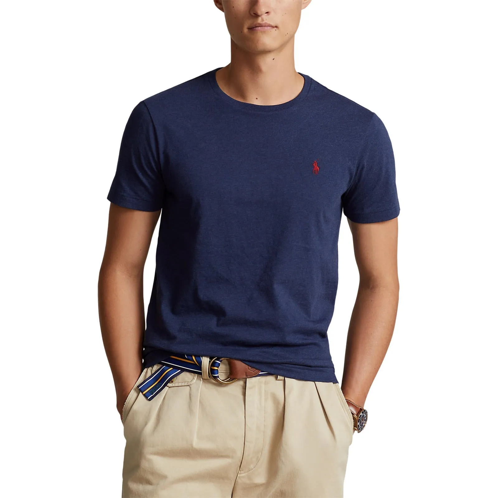 Custom Slim Fit Jersey Crewneck T-Shirt - Spring Navy Heather