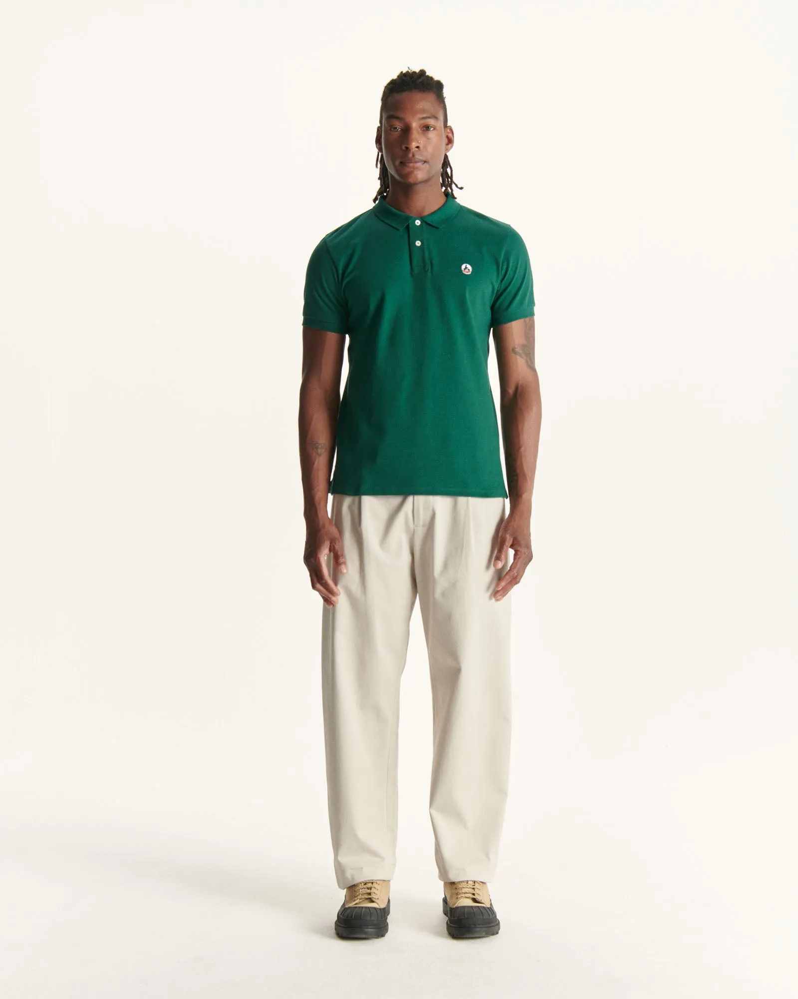 Dark green Marbella organic cotton polo shirt