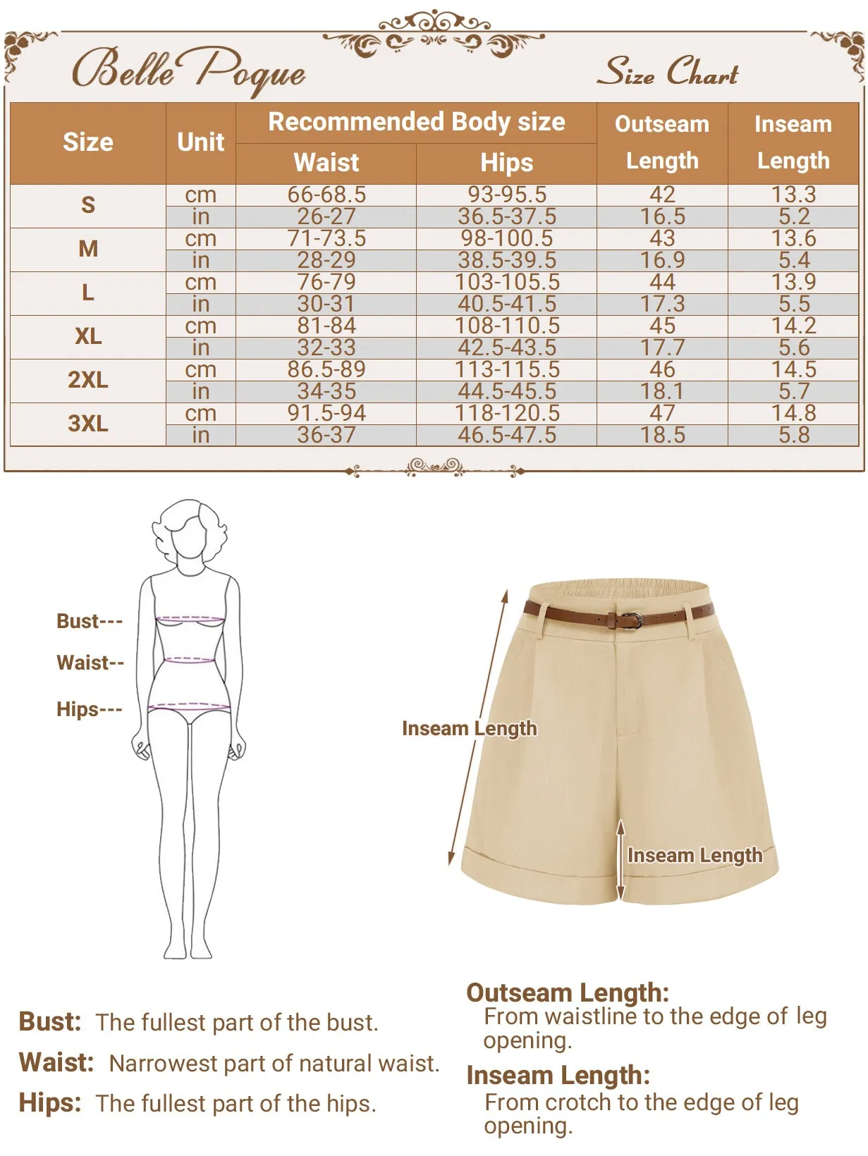 Elastic Waist Fold-up Leg Opening Cotton Shorts with Belt