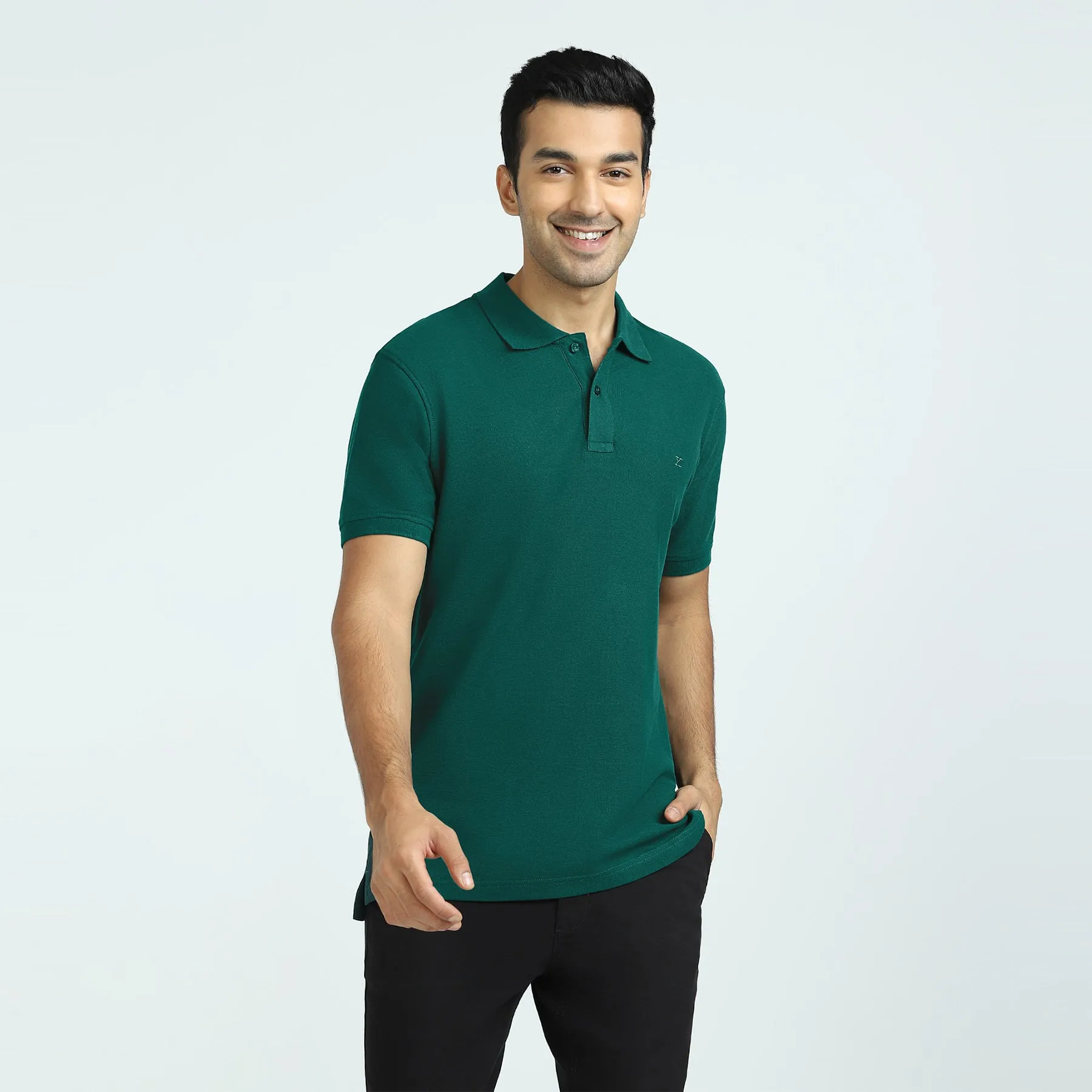 Element Combed Cotton Polo T-shirts Forest Green