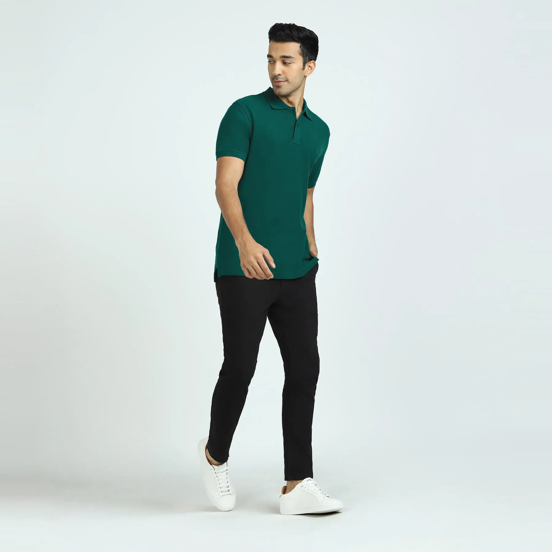 Element Combed Cotton Polo T-shirts Forest Green