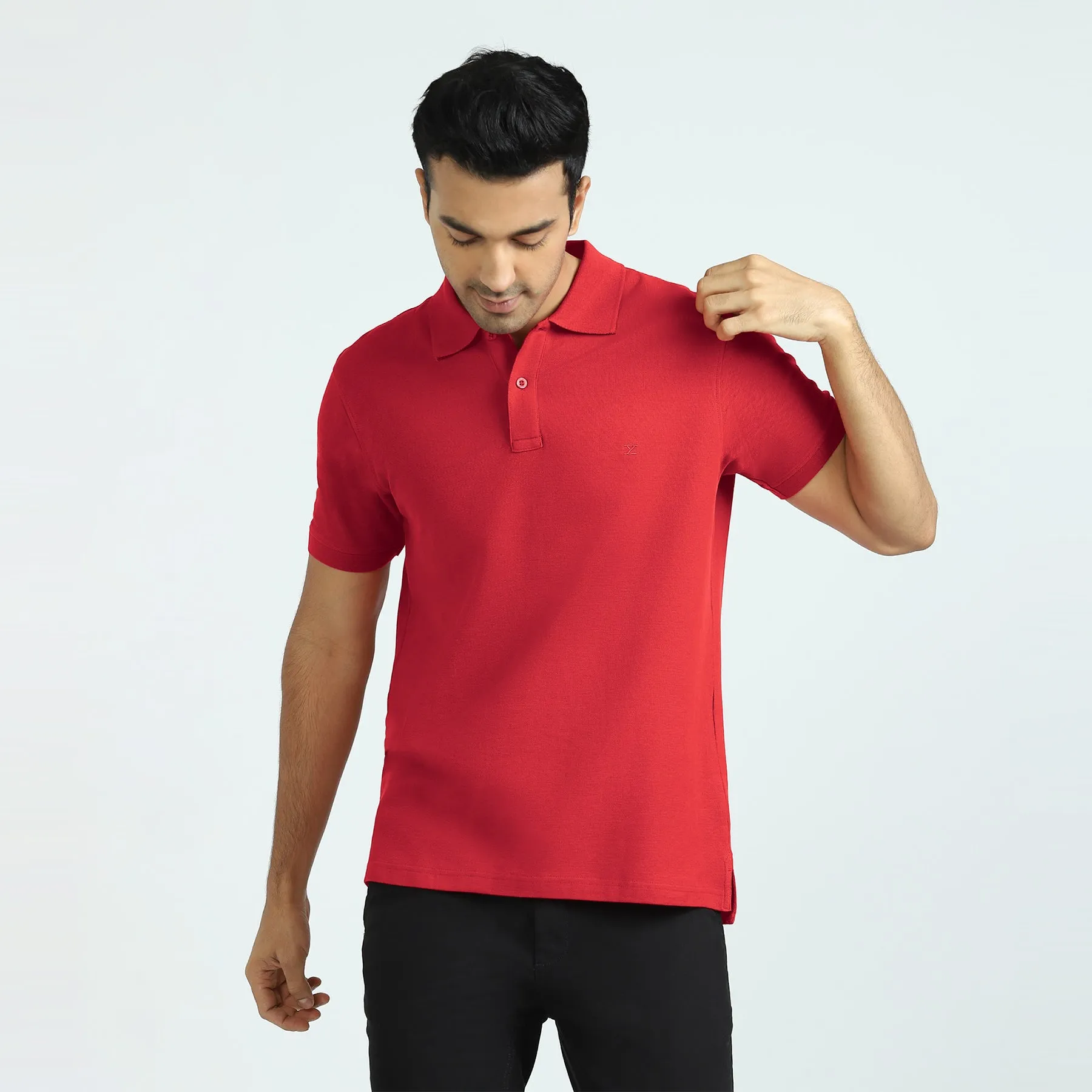 Element Combed Cotton Polo T-shirts Rio Red