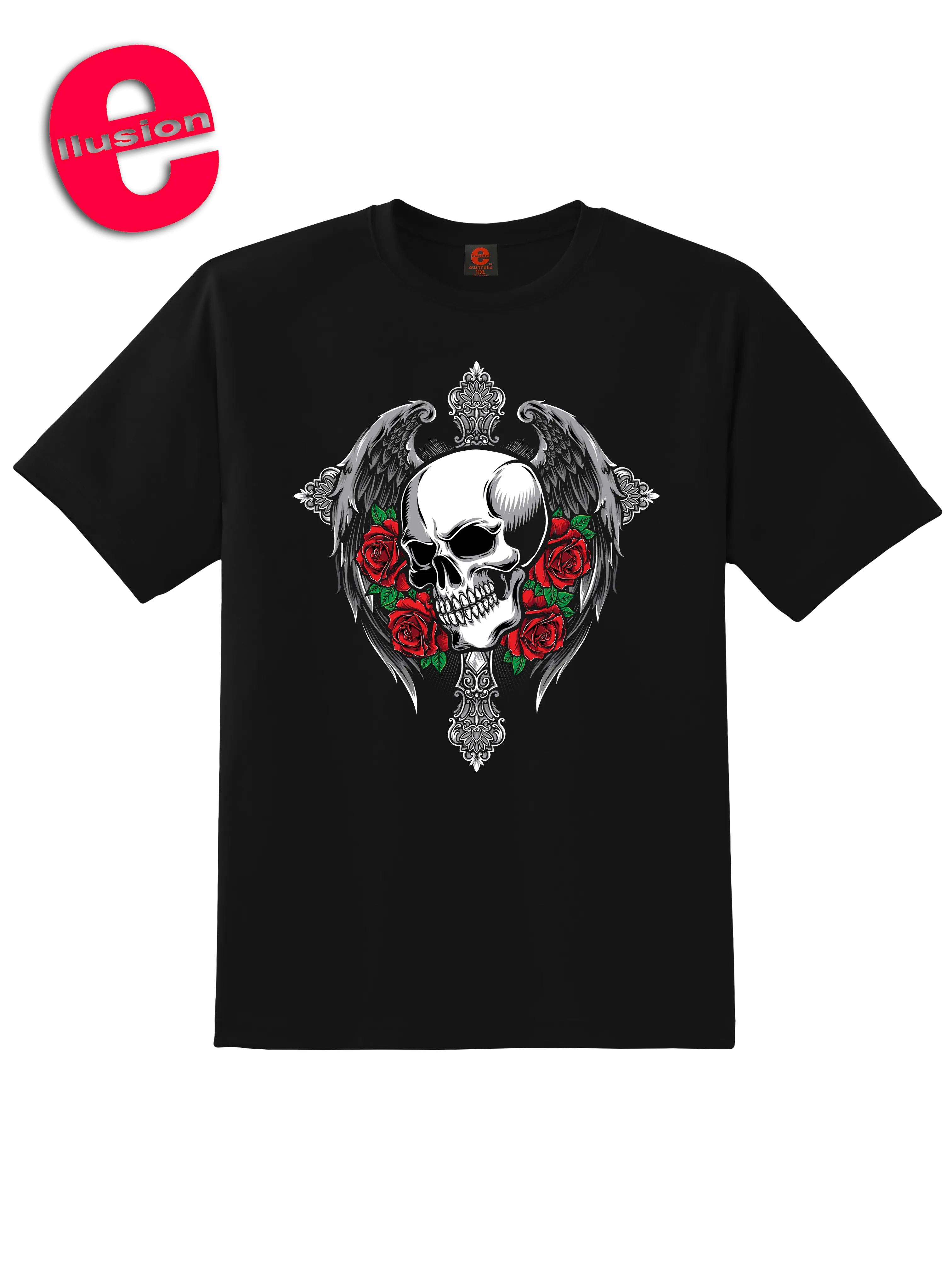 Ellusion Skull Print Cotton Tee