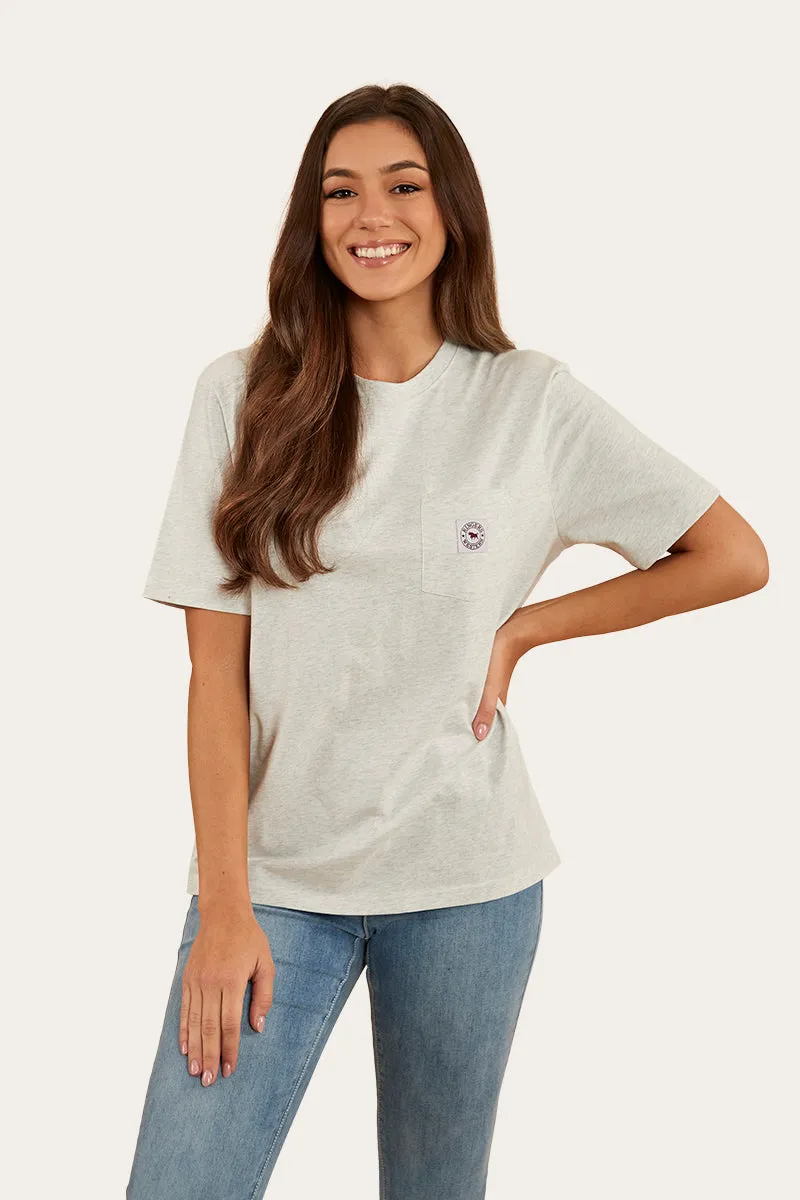 Esther Womens Loose Fit T-Shirt - Light Grey Marle