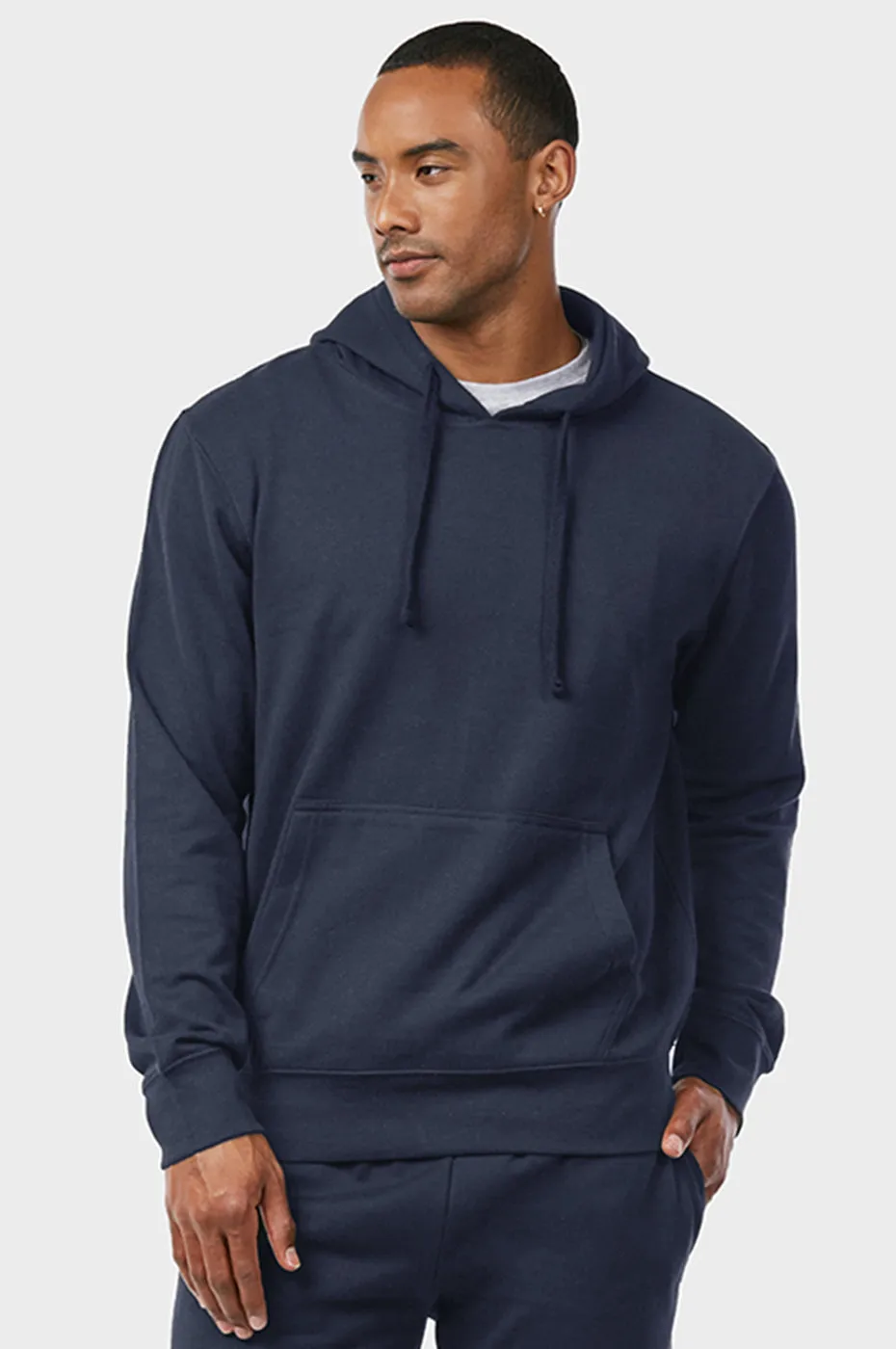 ET TU MEN'S LIGHTWEIGHT FLEECE PULLOVER HOODIE (HD1020E_NAVY)