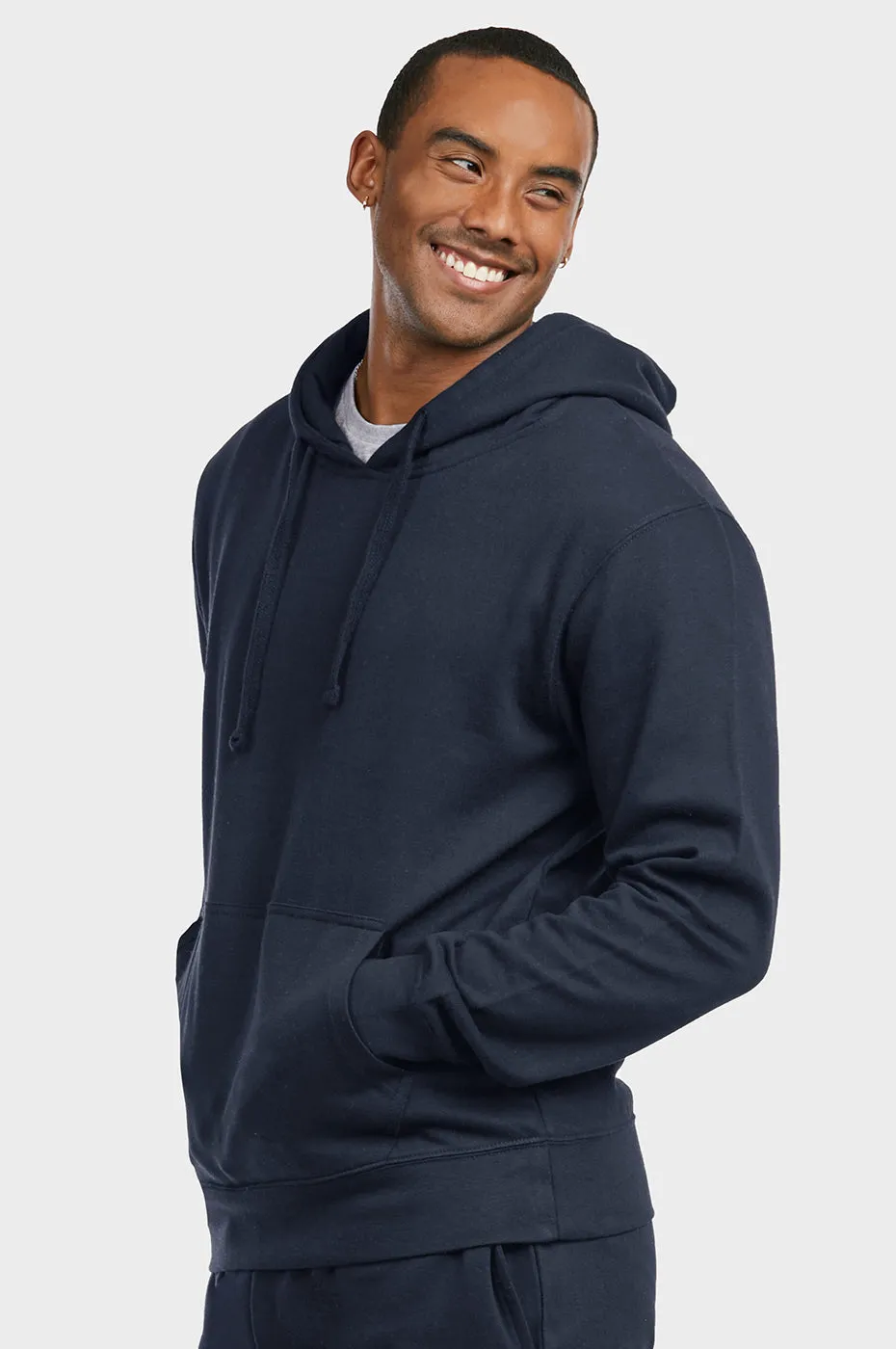 ET TU MEN'S LIGHTWEIGHT FLEECE PULLOVER HOODIE (HD1020E_NAVY)