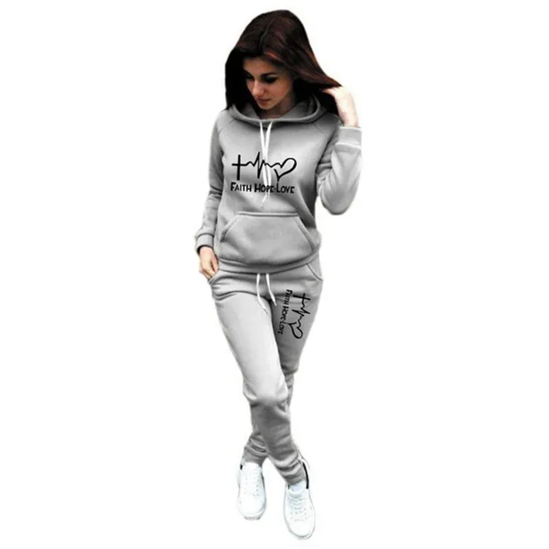 FAITH HOPE LOVE Women‘s Hoodie Pant Sets