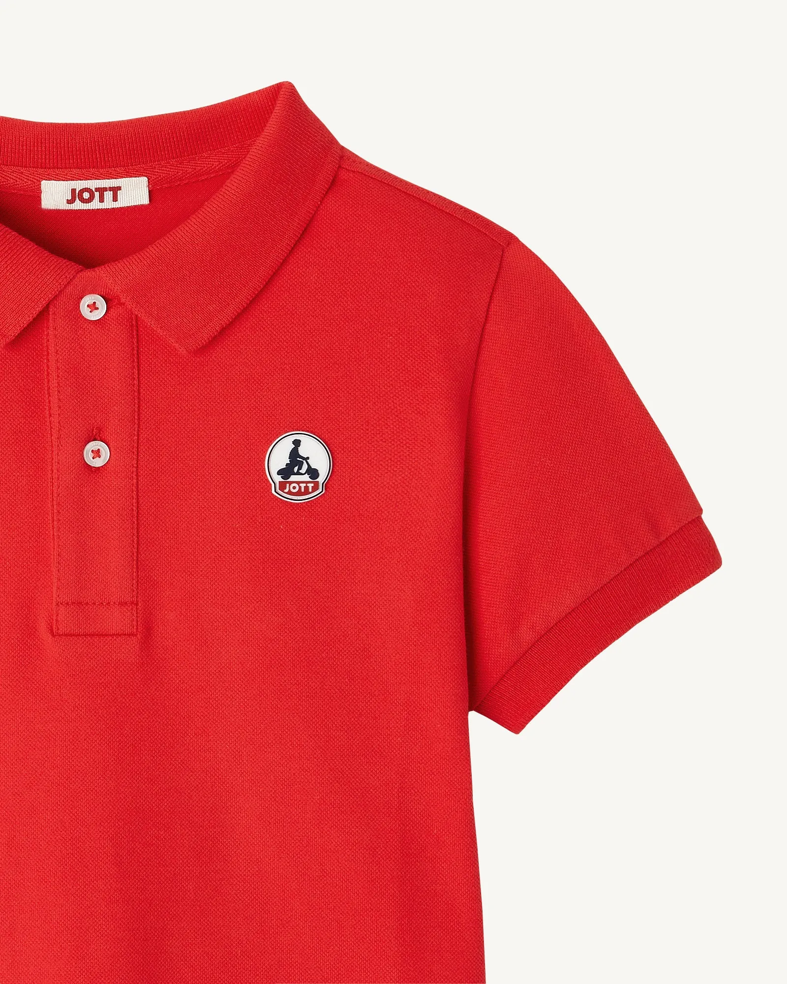 Fire red Salvador kid's organic cotton polo shirt