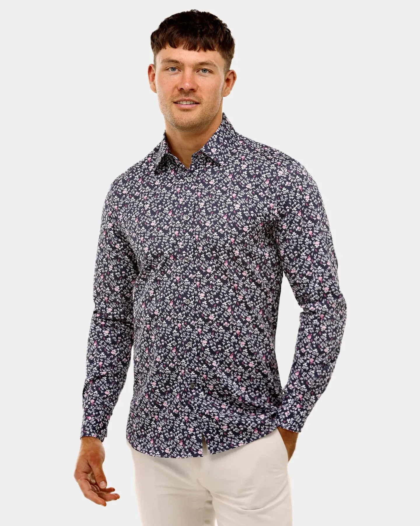 Floral Print Slim Fit Dress Shirt