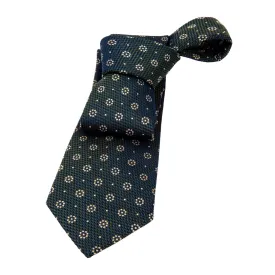 Fort Covington Foulard Silk Tie, Olive Green / Gold