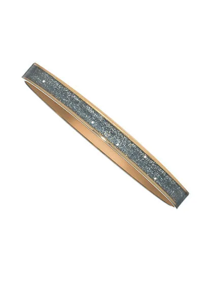 Goldtone and Silver Stardust Thin Bangle