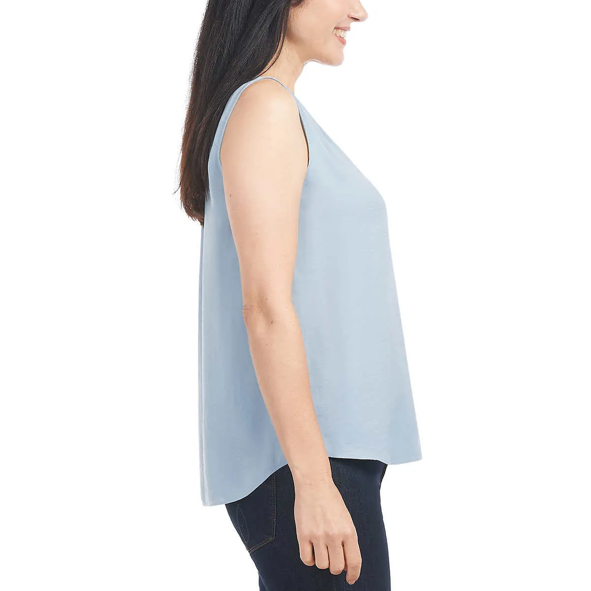 Hilary Radley Women's Sleeveless V-Neck Lightweight Blouse Top