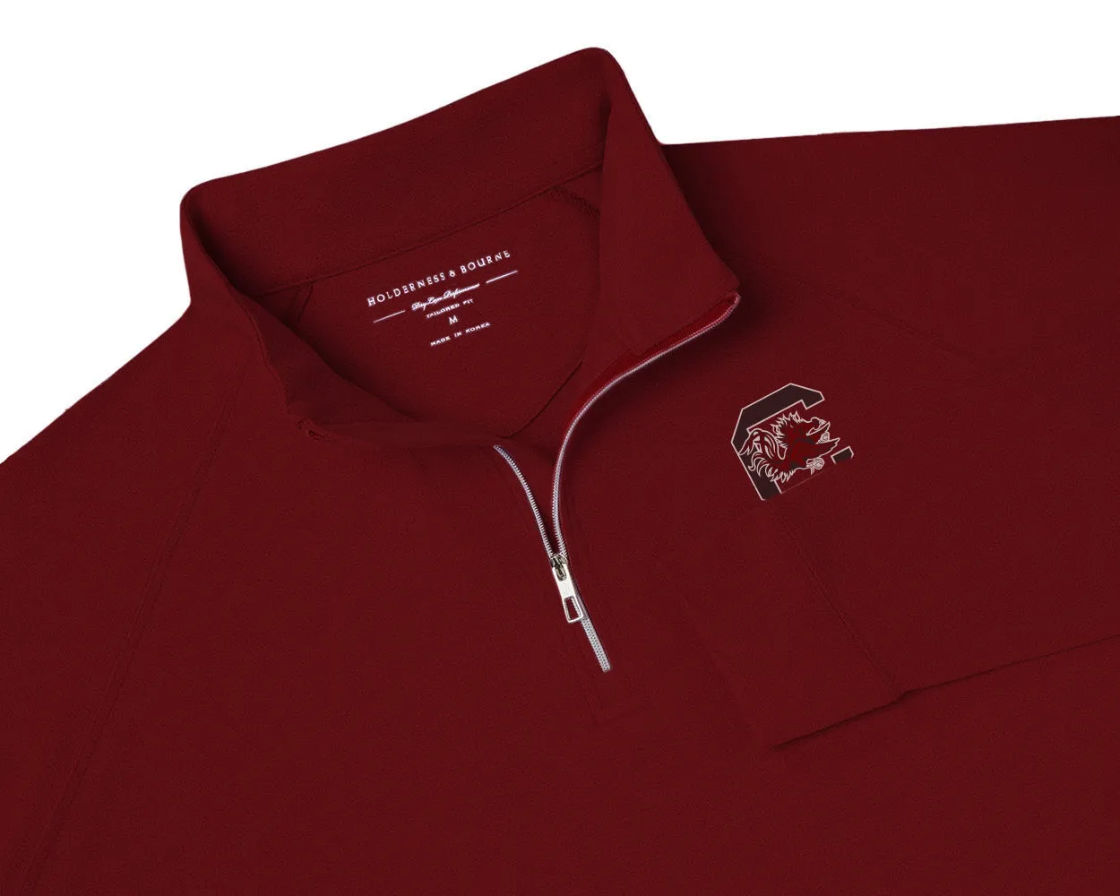 Holderness and Bourne Gamecock 1/4 Zip Pullover: Garnet with Block C