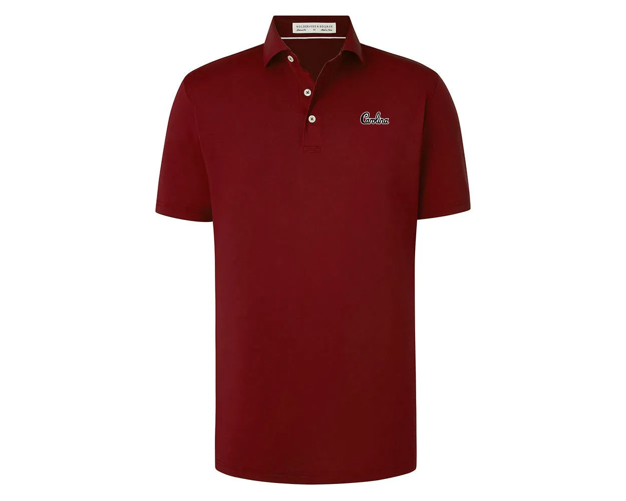 Holderness and Bourne Gamecock Polo: Garnet with Script