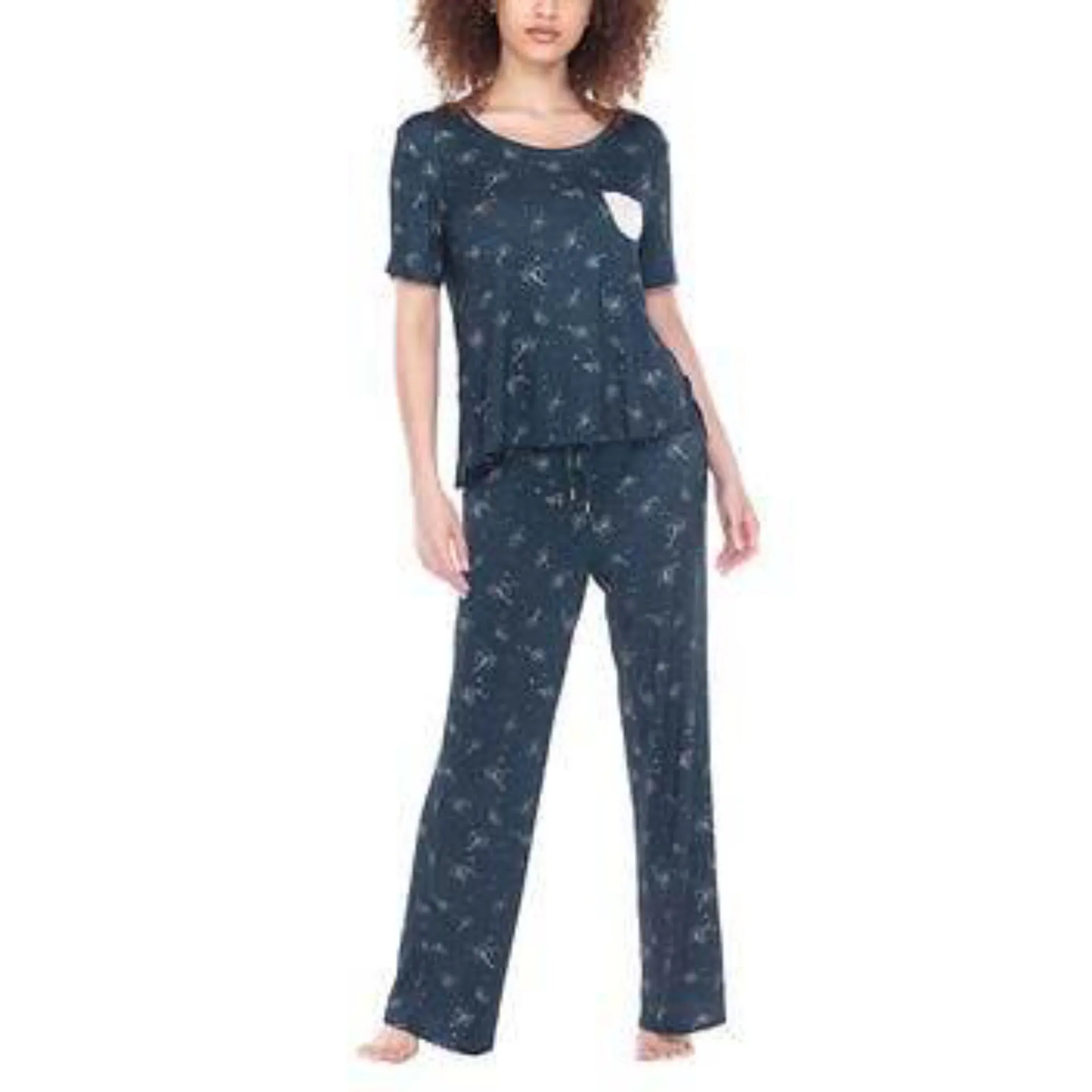 Honeydew Women's Floral Print PJ Ultra Soft 3-Piece Tee Pants & Shorts Lounge Pajama Set