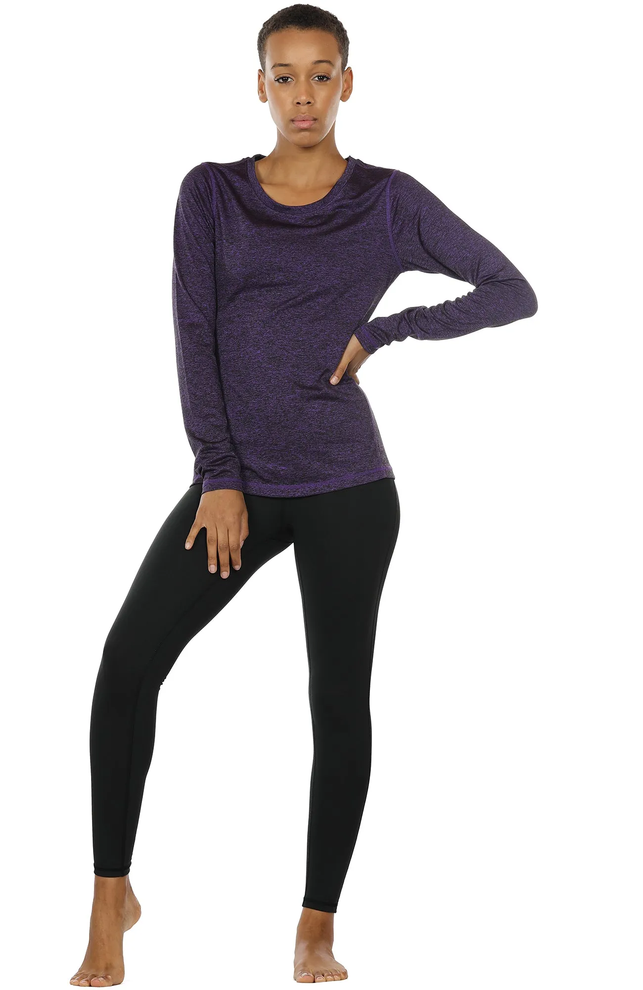 icyzone Women's Workout Yoga Long Sleeve T-Shirts with Thumb Holes