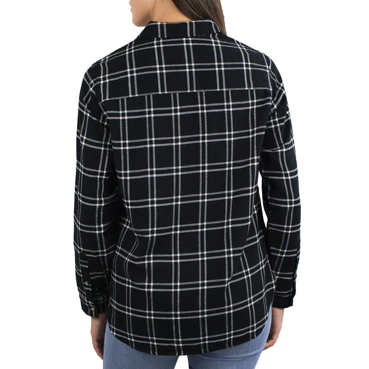 Jachs Girlfriend Women's' Super Soft Flannel Side Pockets Button Front Shirt