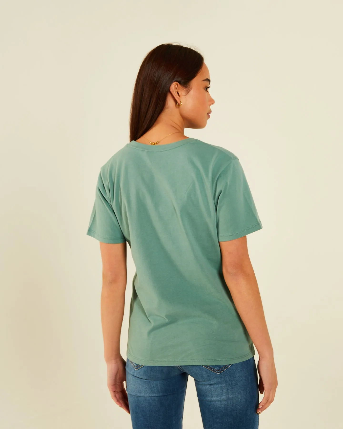 Jada Basic O Neck Green Trail