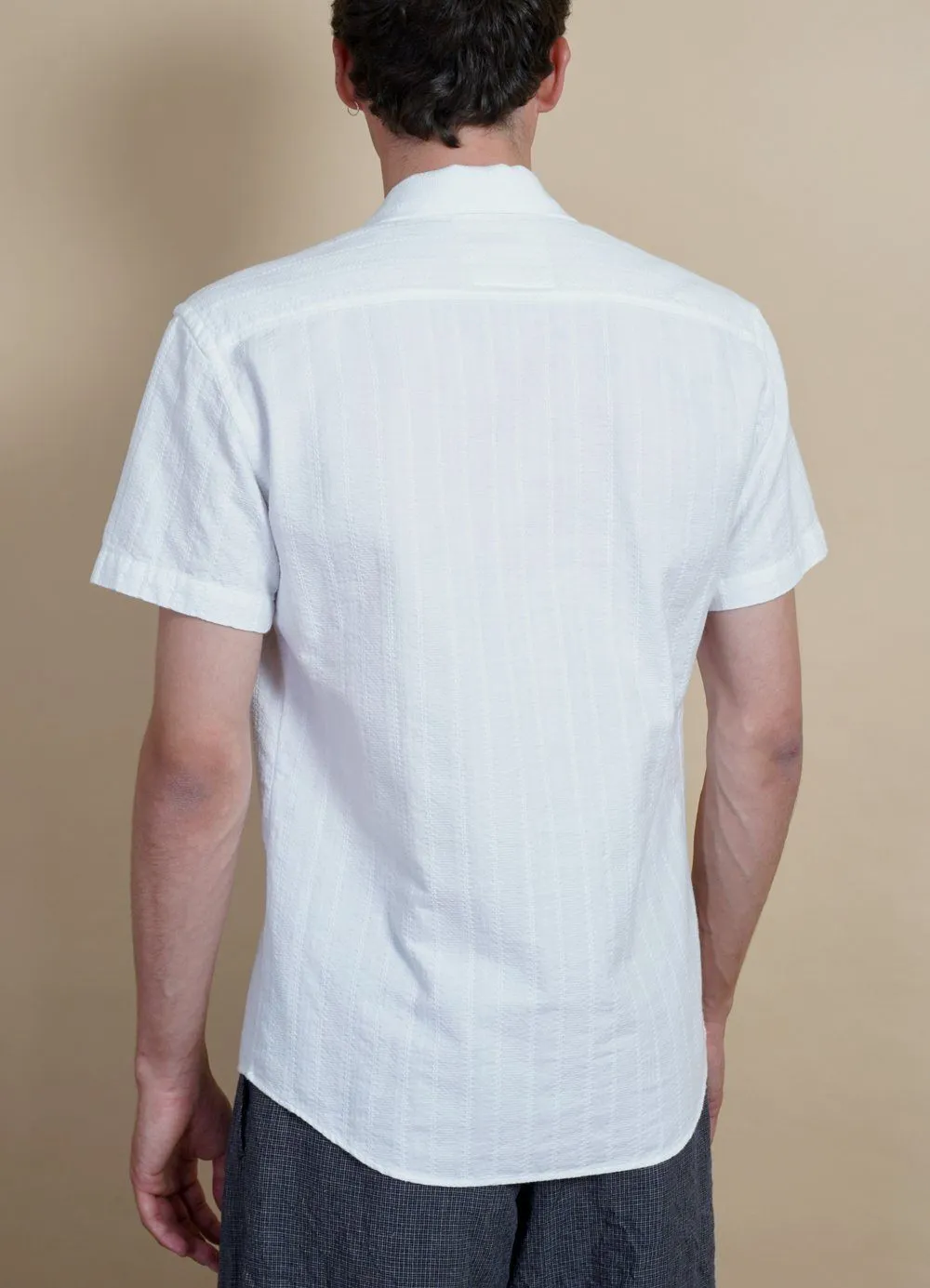 JONNY | Short Sleeve Shirt | White Dobby