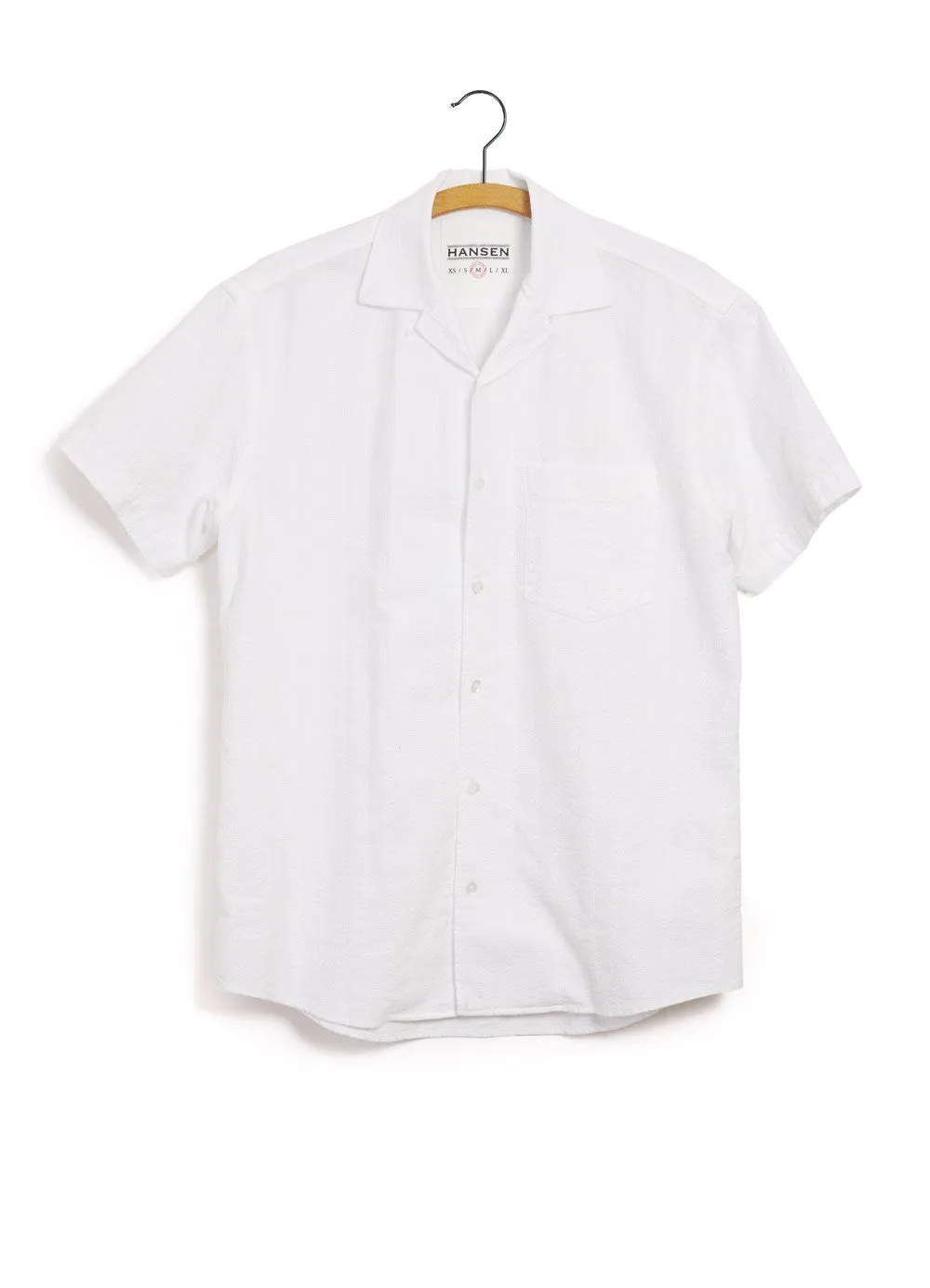 JONNY | Short Sleeve Shirt | White Dobby