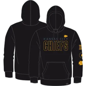 Kansas City Chiefs Fanatics Black/Gold TRENCHED Pullover Hoodie - FANATICS